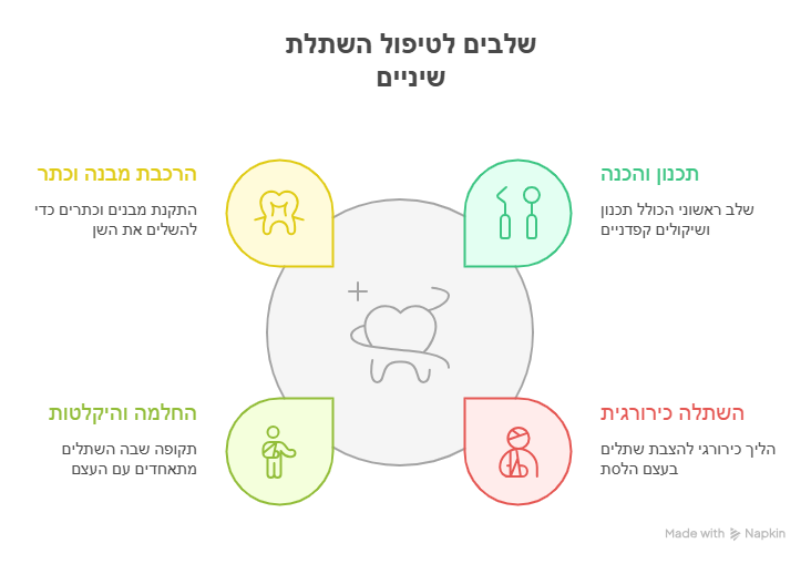 הליך השתלת שיניים - אינפוגרפיקה